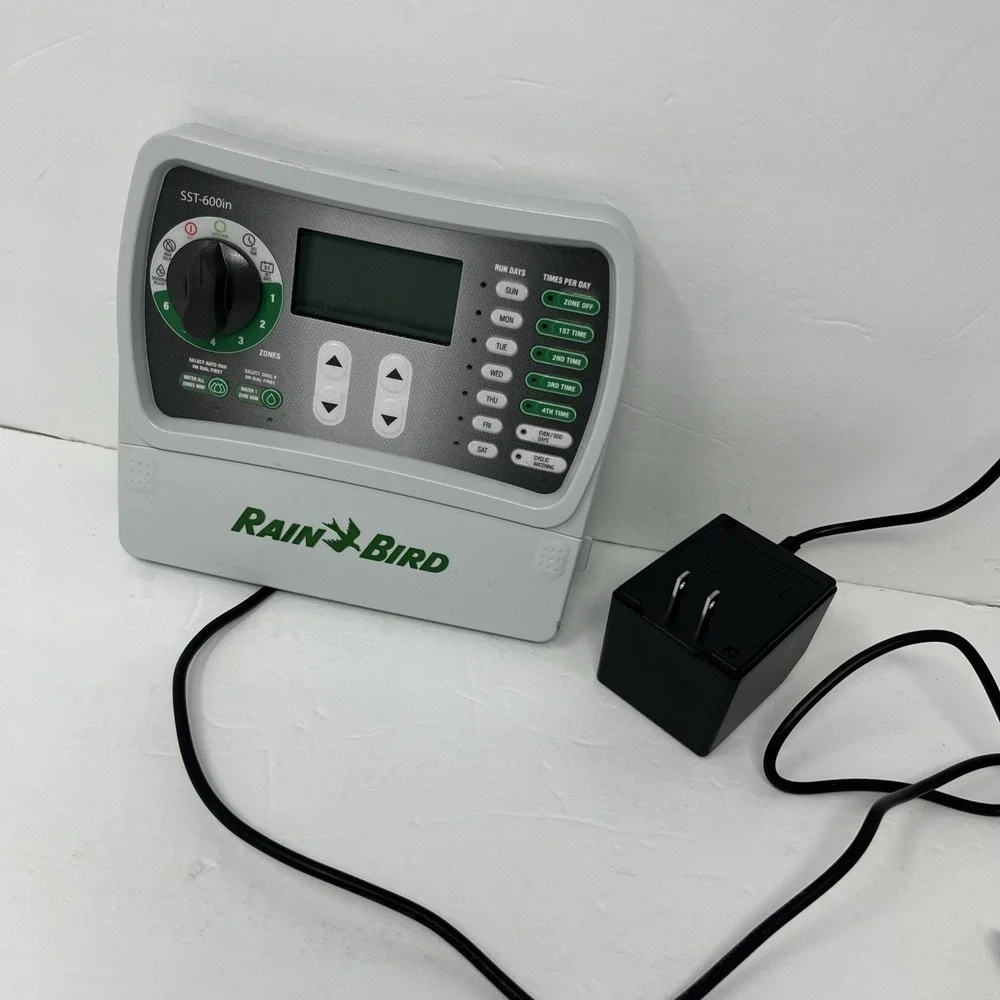 Rain Bird SST-600in 6-Zone Indoor Sprinkler Timer with Power Supply - Tested !